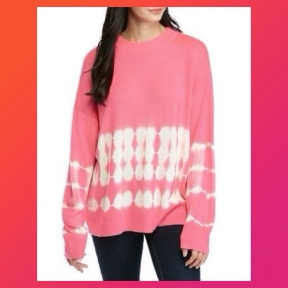 crown & ivy Sweaters - Crown & Ivy tie-dye sweater in BRIGHT pink